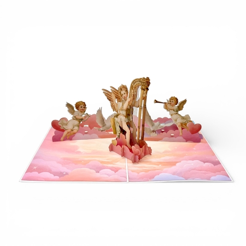 Cupid Harp Pop-Up Card