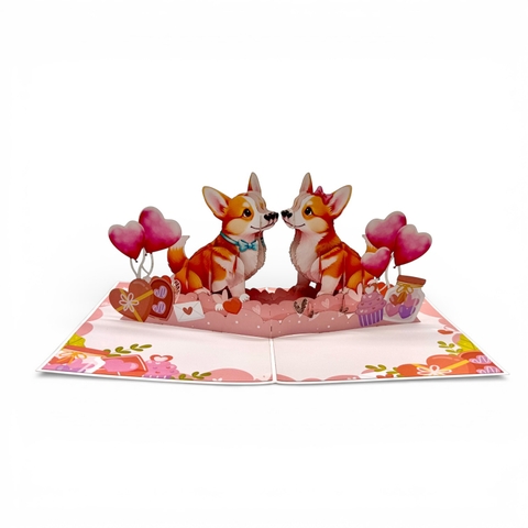 Corgi Love 3D Pop-Up Card