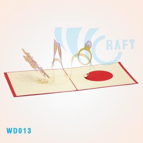 Wedding Rings And Champagne Pop Up Card