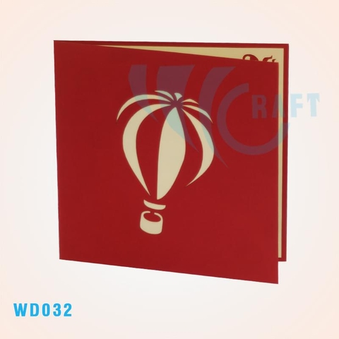 Wedding On A Hot Air Balloon Pop Up Card