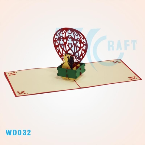 Wedding On A Hot Air Balloon Pop Up Card