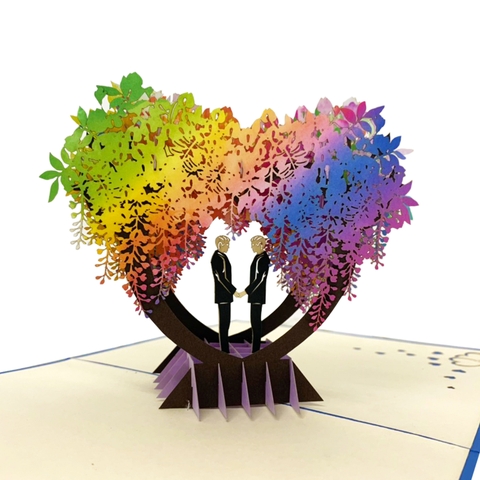 Wedding Couple Male Pop Up Card