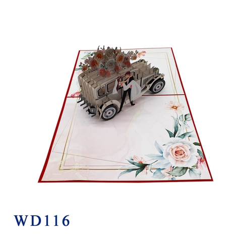 Wedding Car Just Married Pop Up Card