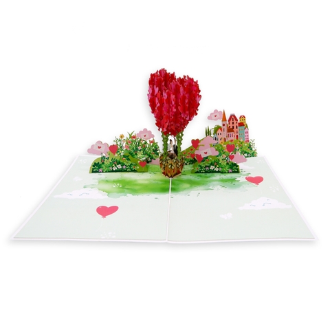 3D Heart Hot Air Balloon Pop-Up Card