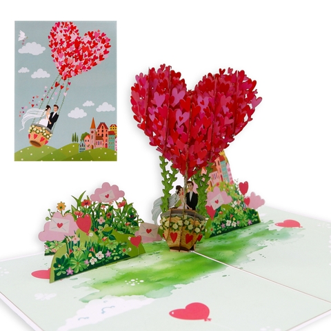 3D Heart Hot Air Balloon Pop-Up Card