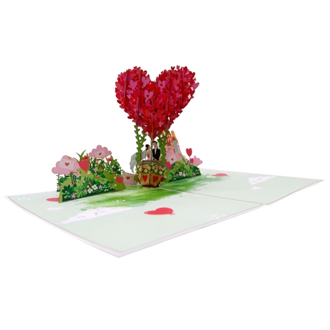 3D Heart Hot Air Balloon Pop-Up Card
