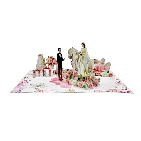 Wedding Couple Pop-up Card – Romantic 3D Wedding Greeting Card