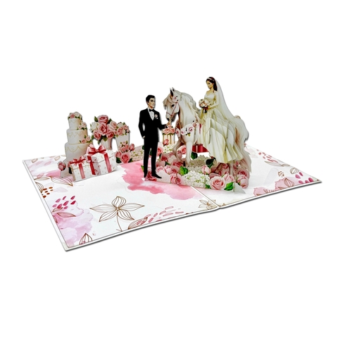 Wedding Couple Pop-up Card – Romantic 3D Wedding Greeting Card