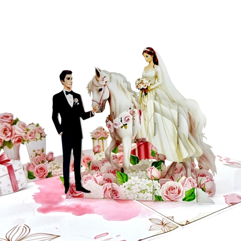 Wedding Couple Pop-up Card – Romantic 3D Wedding Greeting Card