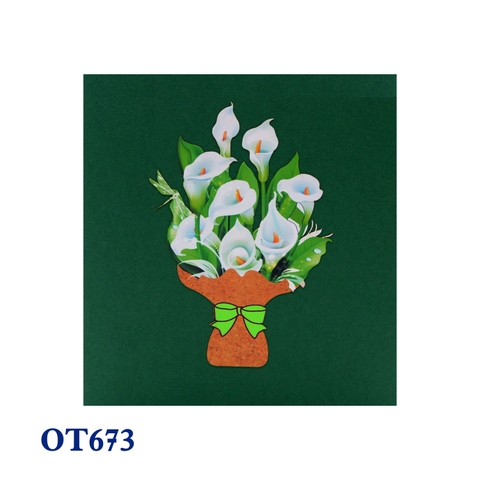 White Rum Flowers Pop Up Card