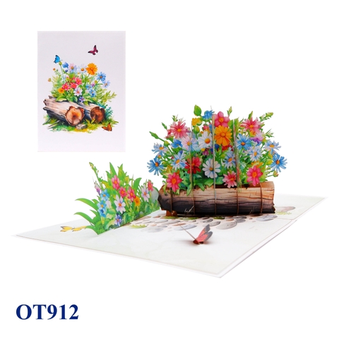 Wild Flowers Pop Up Greeting Card