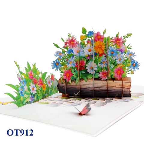 Wild Flowers Pop Up Greeting Card