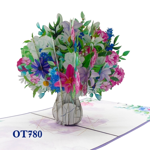 Wildflowers Bouquet Pop Up Card