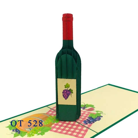 Wine Bottle Pop Up Card