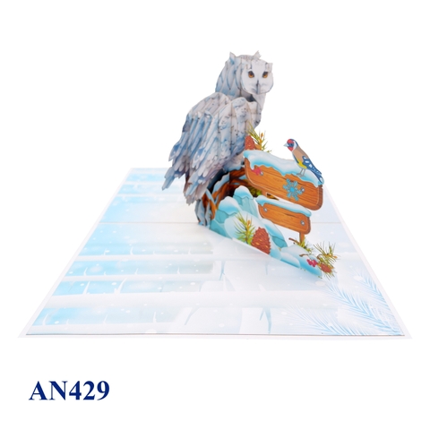 Winter White Owl Pop Up Card