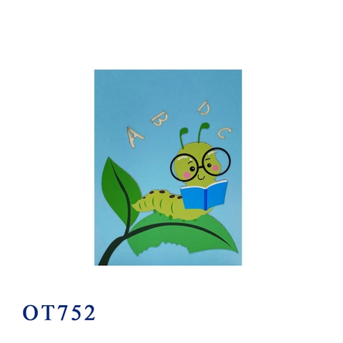 Worm Reading A Book Pop Up Card