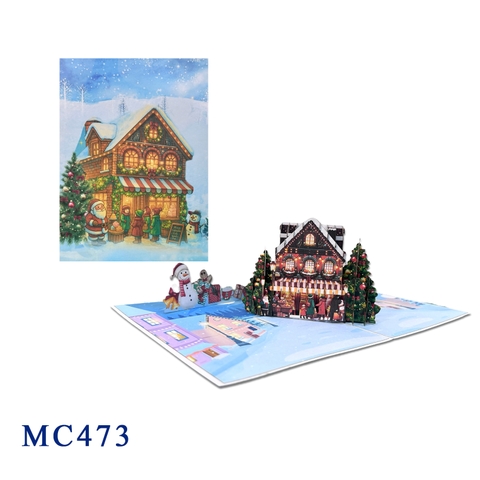 Winter Holiday Spirit Christmas Pop-up Card