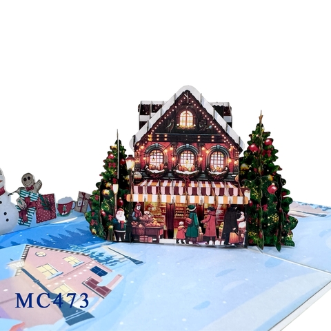 Winter Holiday Spirit Christmas Pop-up Card