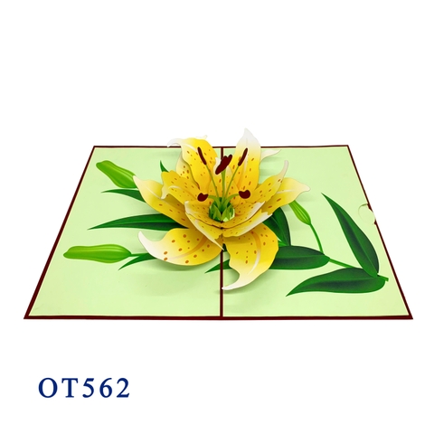 Yellow Blooming Lily Pop Up Card