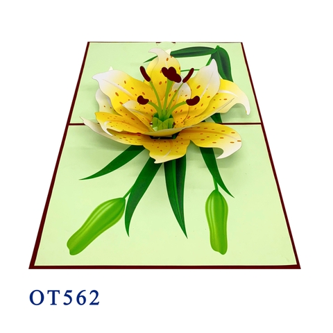 Yellow Blooming Lily Pop Up Card
