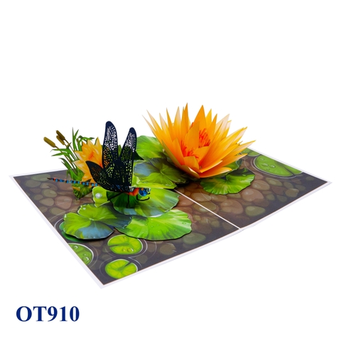 Yellow Water Lily Pop Up Greeting Card