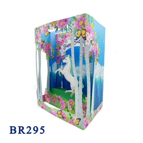 Blue Birthday Pony Pop Up Box