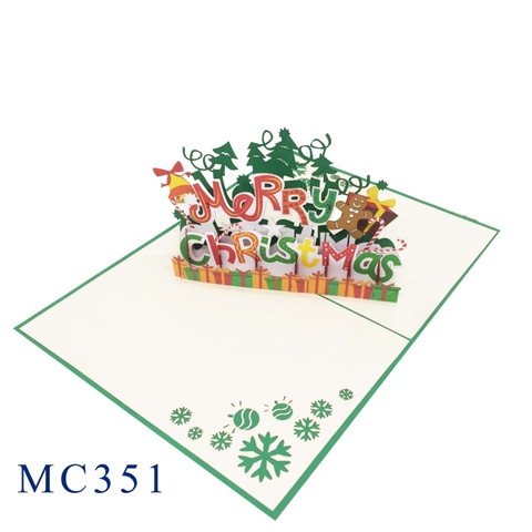 Merry Christmas Letters Pop Up Card
