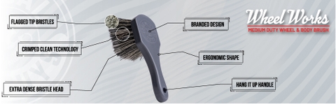 WHEEL & BODY GRAY BRUSH (ACCG09) Medium- Bàn chải xám lông chuột vệ sinh bánh xe, khoang máy