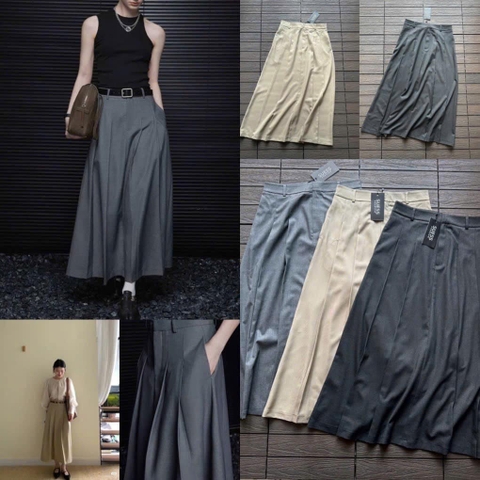 Chân váy dài xếp ly