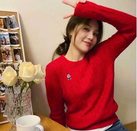 Áo len tay dài thêu gấu