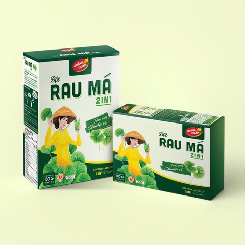 Combo 2 - Hộp bột rau má 2IN1 180g (12 gói x 15 g)