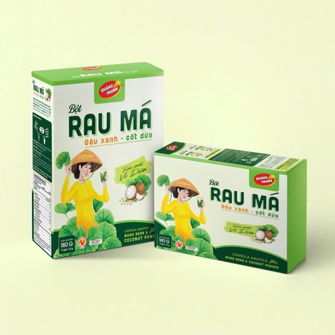 Combo 2 - Hộp bột rau má đậu xanh cốt dừa 180g (12 gói x 15 g)
