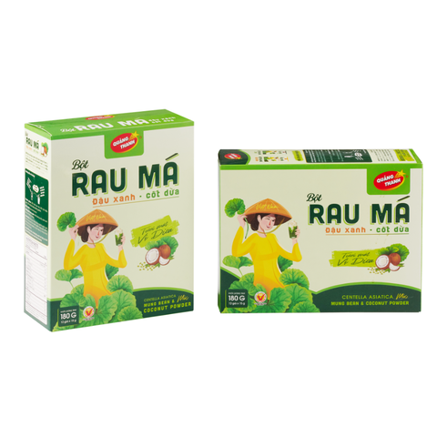 Combo 2 - Hộp bột rau má đậu xanh cốt dừa 180g (12 gói x 15 g)