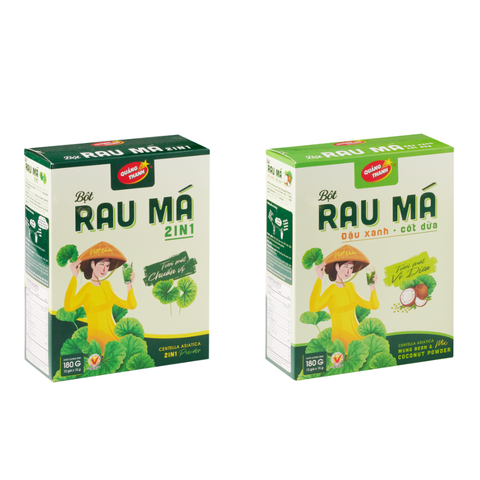 Combo - Rau Má 2IN1 & Rau Má Đậu Xanh Cốt Dừa - Hộp 12 gói