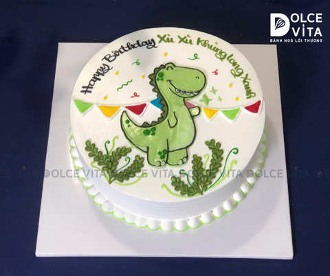602 (80) Bánh khủng long xanh lá