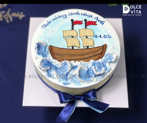 [1179] (90) Bánh Kem Thuyền & Sóng – Chinh Phục Mọi Thử Thách