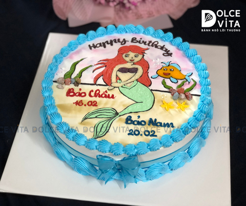 [0445] (100) Bánh chủ đề Đại dương - nàng tiên cá Ariel