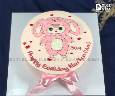 [1046] (60) Bánh vẽ Thú bông Baby Three màu hồng