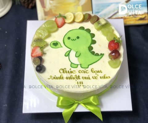 [2107] (50) Bánh kem khủng long đáng yêu tặng sinh nhật bé