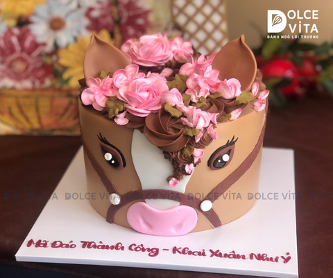 [2852] (150) Bánh kem tạo hình chú Ngựa cho nhiều dịp chúc mừng, thôi nôi, sinh nhật