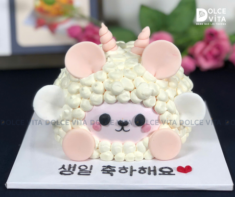 [1565] (160) Bánh kem tạo hình Cừu - quà tặng cung Bạch Dương