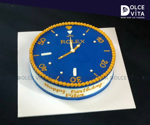 [711] (100) Bánh kem vẽ mô phỏng đồng hồ Rolex