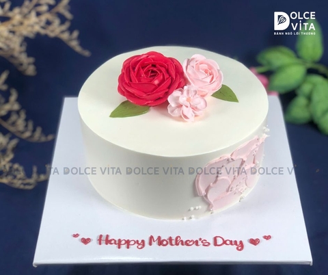 [1449] (40-60-80-90) Bánh kem trang trí hoa hồng tặng phái nữ