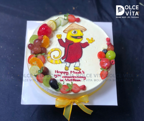 1002 (60) Bánh vẽ Mascot Tắc kè