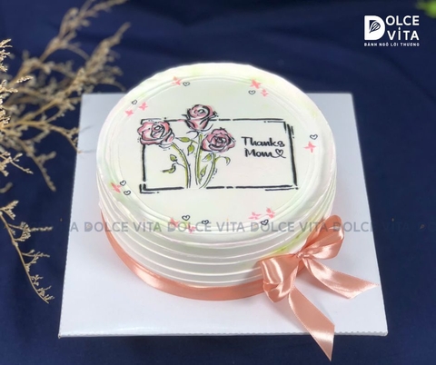 [1297] (50) Bánh vẽ phác thảo hoa hồng