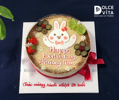 [823] (40) Bánh Tiramisu vẽ thỏ