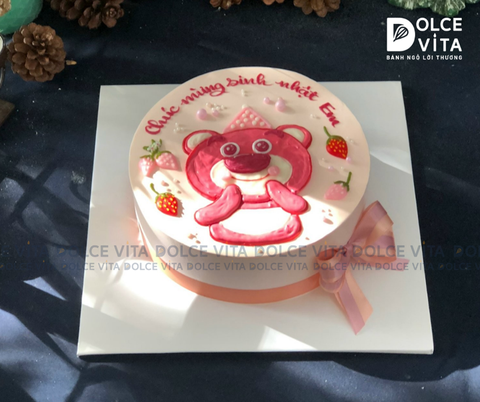 289 (70) Bánh vẽ Gấu Dâu Lotso dễ thương cho bé gái