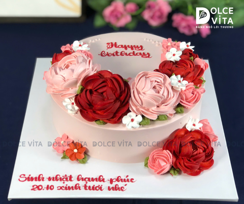 [329] (SM80-120-180) Bánh kem hoa tươi bằng kem - Món quà ngọt ngào dành tặng người Phụ nữ