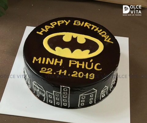 [047] (80) Bánh kem chủ đề Batman - Quà tặng siêu ngầu cho bé mê Siêu Anh Hùng!