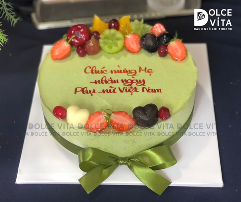 [20/10] Matcha Yogurt (Mousse matcha sữa chua) trang trí trái cây